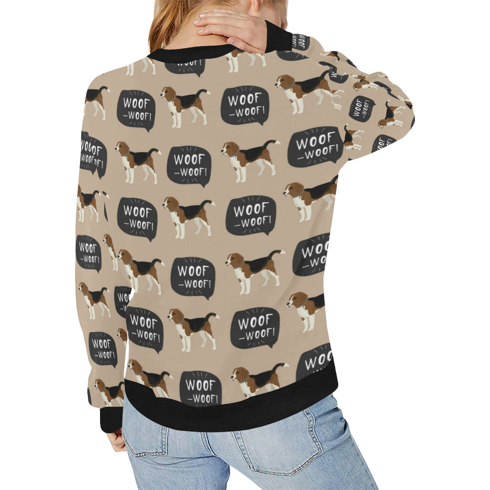 Beagle pattern Women's Crew Neck Sweatshirt