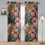 Horse head wild roses pattern Gauze Curtain