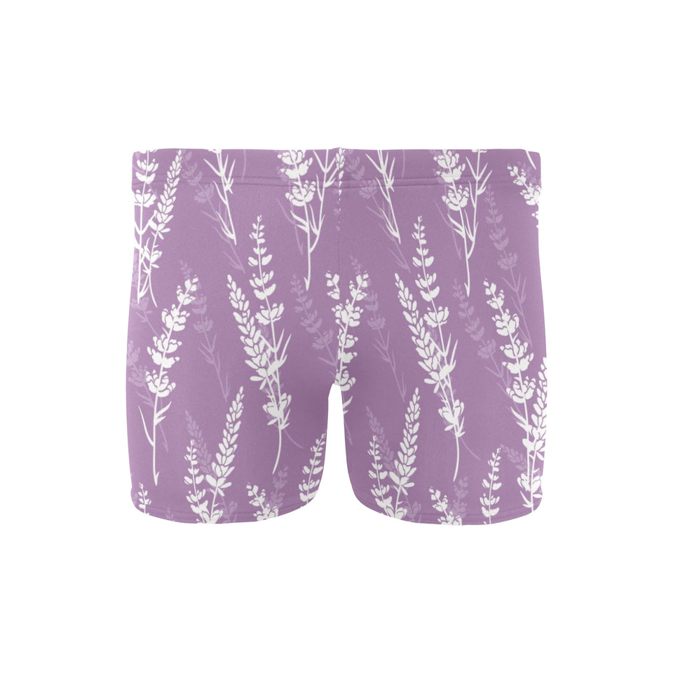 Lavender flowers purple pattern Men's Swimming Trunks