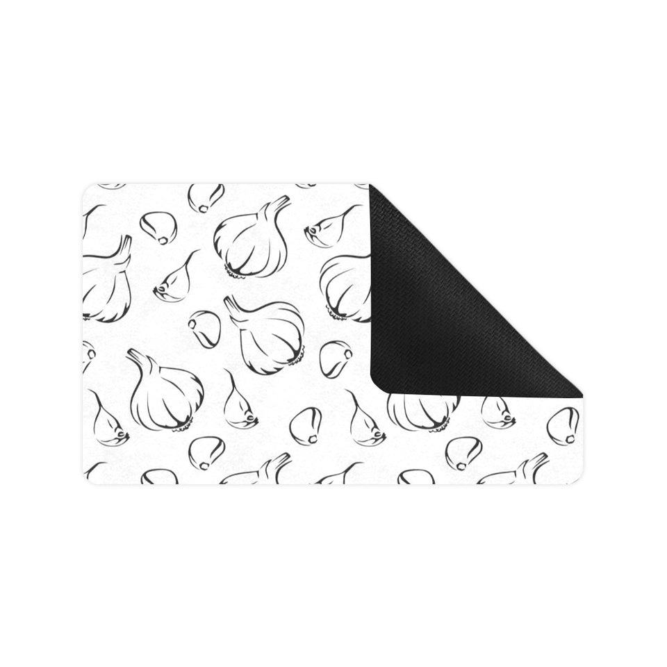 Garlic pattern black white Doormat