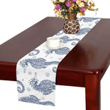 Seahorse pattern background Table Runner