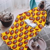 Daruma japanese wooden doll yellow background Blanket Robe with Sleeves