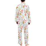 Maneki neko cat fan sakura Men's Long Pajama Set