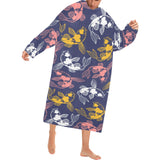 Koi Fish Carp Fish pattern Blanket Robe with Sleeves