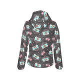 Camera Pattern Print Design 04 Women's Padded Hooded Jacket