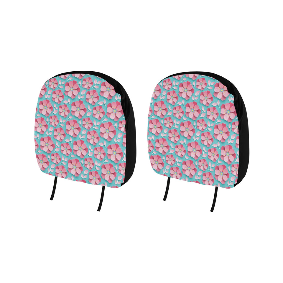 3D sakura cherry blossom pattern Car Headrest Cover