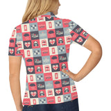 British Pattern Print Design 05 Women's All Over Print Polo Shirt