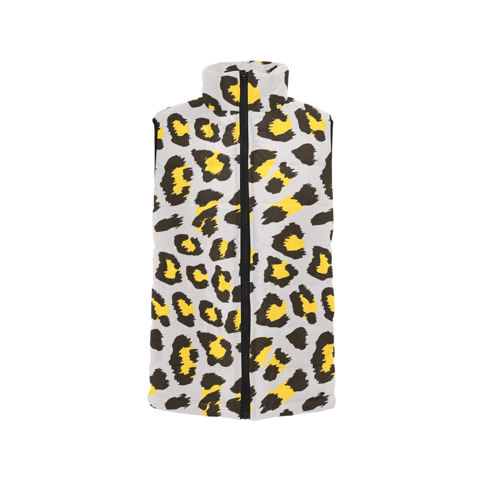 Gray Leopard print pattern Men's Padded Vest