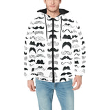 Mustache Beard Pattern Print Design 04 Men's Padded Hooded Jacket