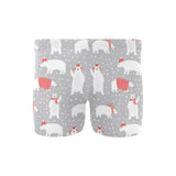 Cute polar bear christmas snow pattern Men's Swimming Trunks