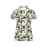 Canabis Marijuana Weed Pattern Print Design 05 Women's All Over Print Polo Shirt