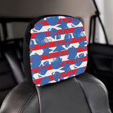 American football ball star stripes pattern Car Headrest Cover