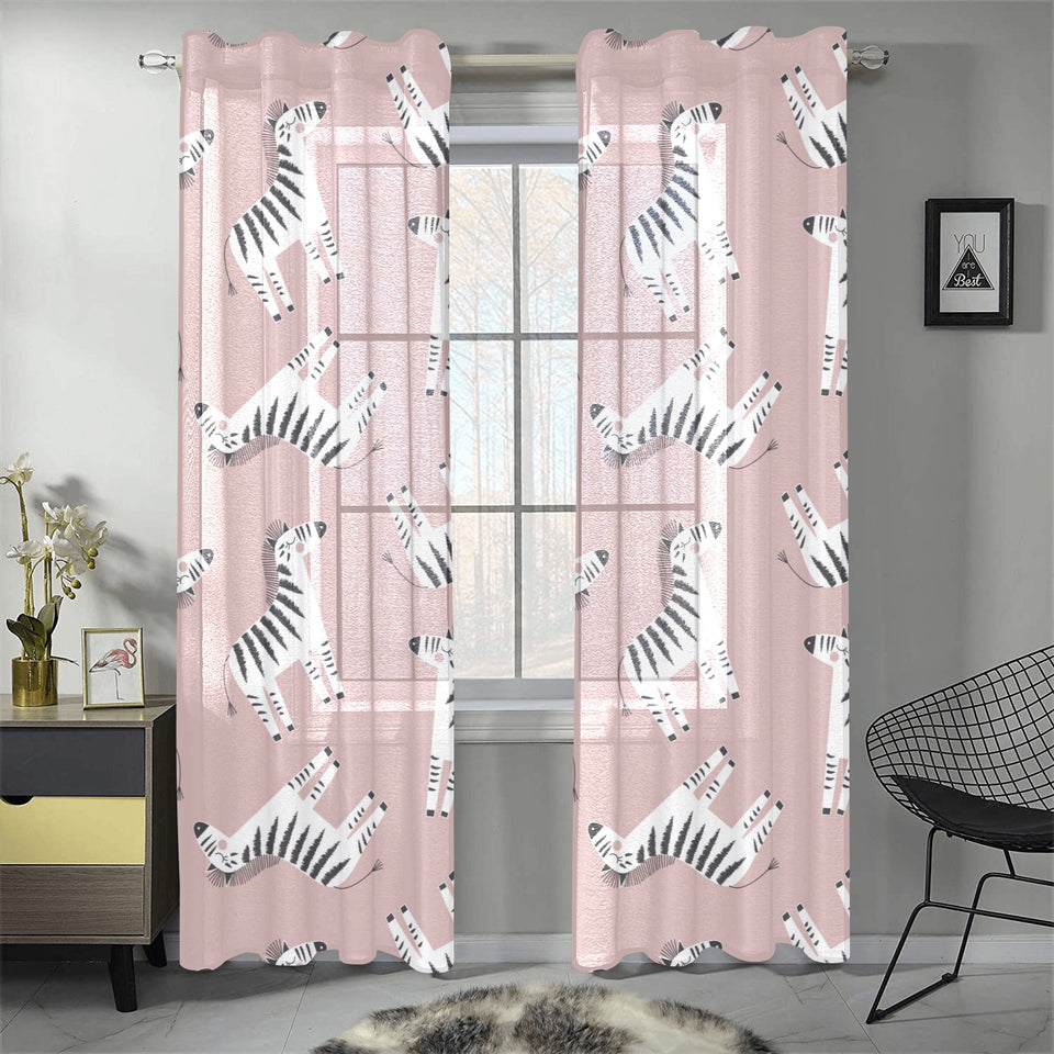 Cute zebra pattern Gauze Curtain