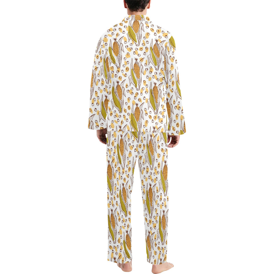 Corn Pattern Print Design 02 Men's Long Pajama Set