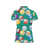 Billiard Ball Pattern Print Design 01 Women's All Over Print Polo Shirt