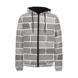 Brick Printed Pattern Print Design 05 Men's Padded Hooded Jacket