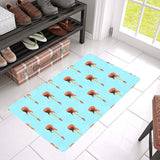 electric guitar pattern light blue background Doormat