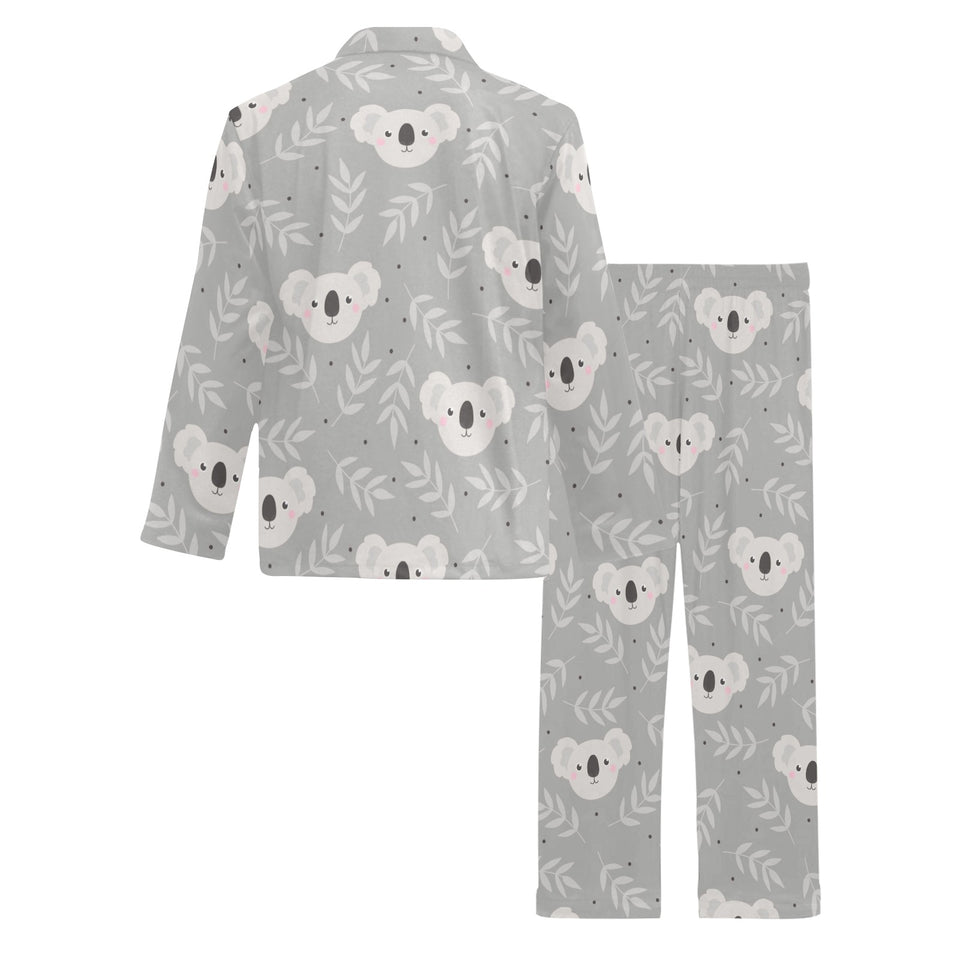 Cute koala leaves pattern Men's Long Pajama Set