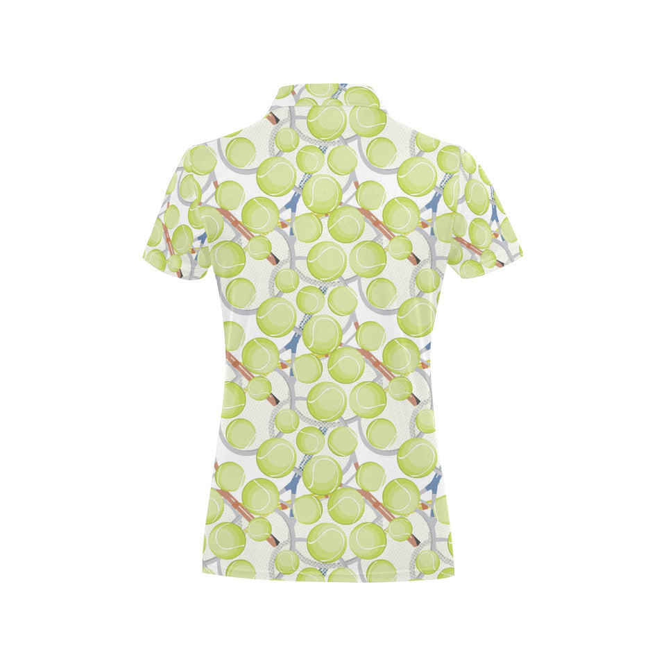 Tennis Pattern Print Design 01 Women's All Over Print Polo Shirt