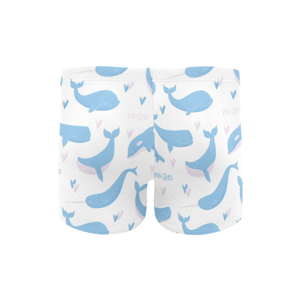 Blue whale pattern Men's Swimming Trunks