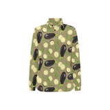 Eggplant Pattern Print Design 02 Women's Long Sleeve Polo Shirt