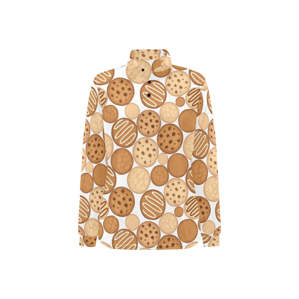 Various cookie pattern Women's Long Sleeve Polo Shirt
