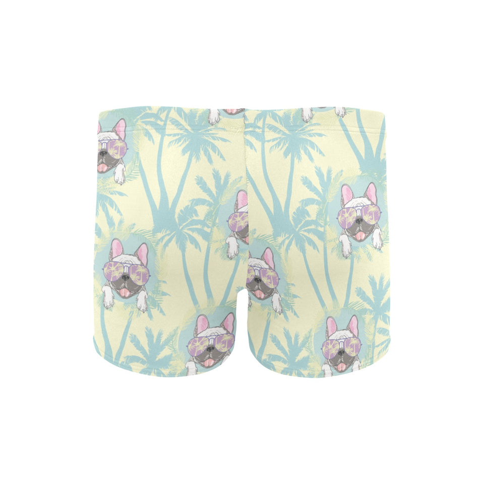 French bulldog hawaii blackground Men's Swimming Trunks