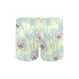 French bulldog hawaii blackground Men's Swimming Trunks