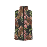 Horse head wild roses pattern Men's Padded Vest