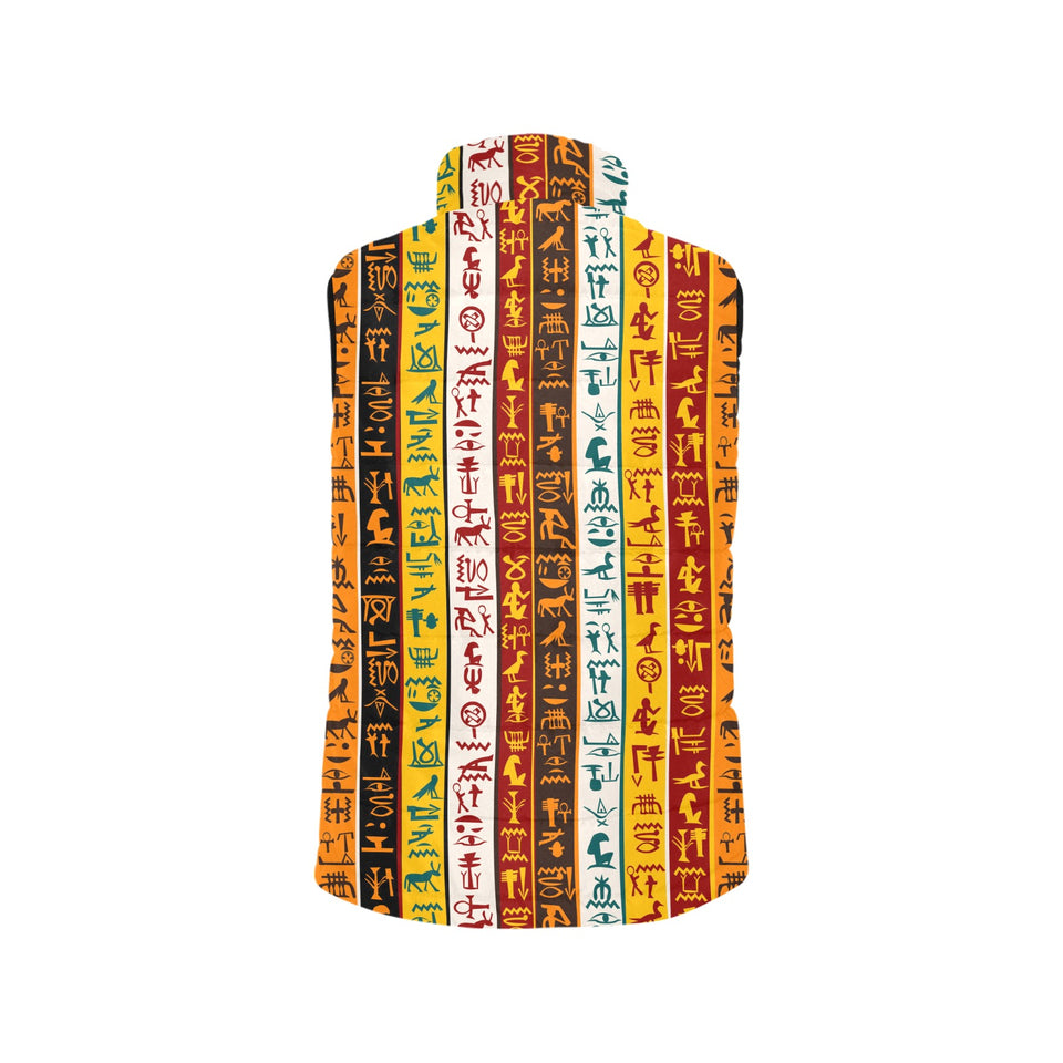 Egypt Hieroglyphics Pattern Print Design 01 Men's Padded Vest