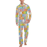 Chemistry Periodic Table Pattern Print Design 01 Men's Long Pajama Set