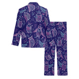 Cute owls pattern boho style ornament Men's Long Pajama Set