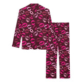 Lips Pattern Print Design 03 Women's Long Pajama Set