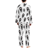 Ninja pattern plaid background Men's Long Pajama Set