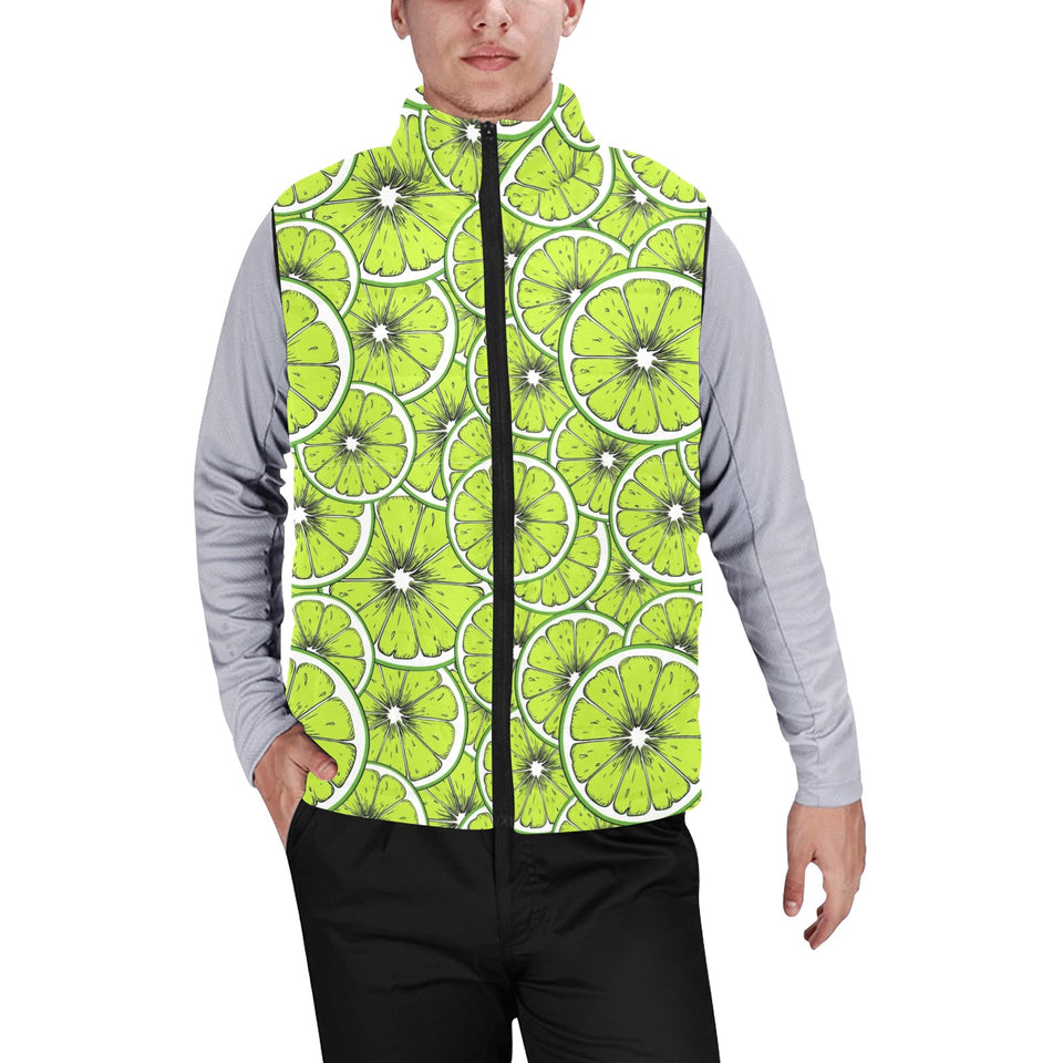 Slices of Lime design pattern Men's Padded Vest