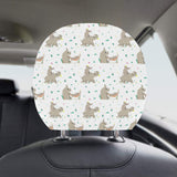 Cute Rhino pattern background Car Headrest Cover