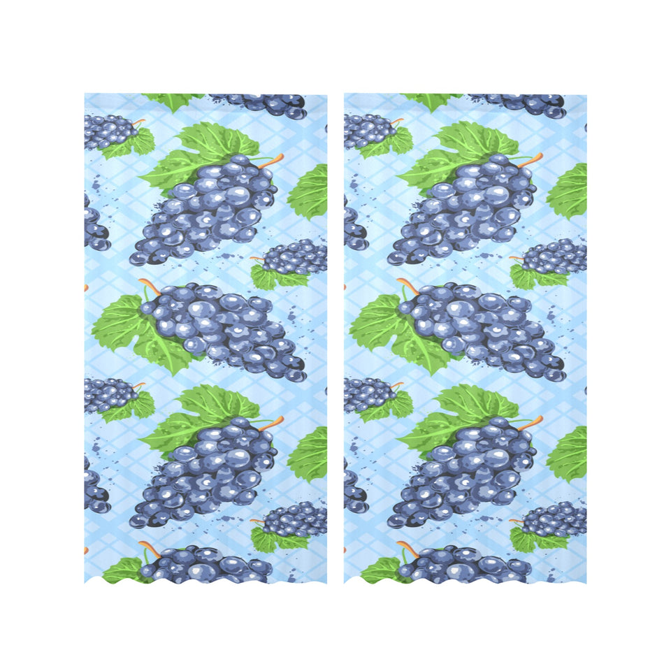 Watercolor grape pattern Gauze Curtain