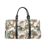 Monkey red hibiscus flower palm leaves floral patt Travel Bag