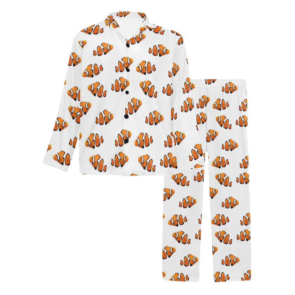 Clown Fish Pattern Print Design 03 Men's Long Pajama Set