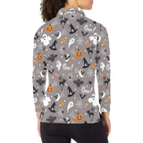 Halloween design pattern Women's Long Sleeve Polo Shirt