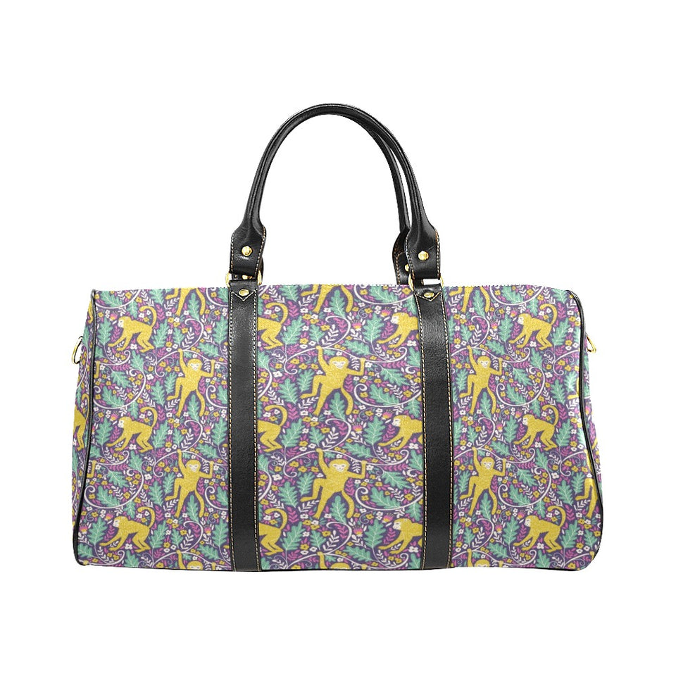 Cute yellow monkey leaves pattern Travel Bag