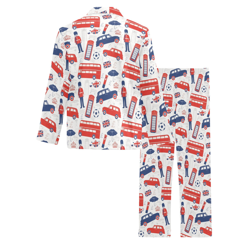 British Pattern Print Design 03 Men's Long Pajama Set