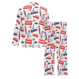 British Pattern Print Design 03 Men's Long Pajama Set