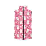 Maneki neko cat sakura pink background Men's Padded Vest