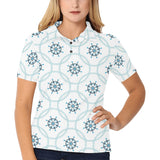 nautical steering wheel chain Women's All Over Print Polo Shirt