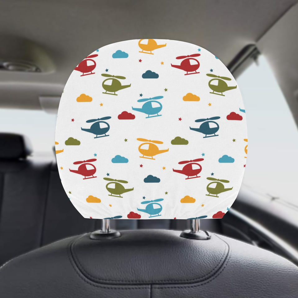 Colorful helicopter pattern Car Headrest Cover