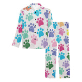 Dog Paws Pattern Print Design 01 Men's Long Pajama Set