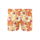 Orange yellow orchid flower pattern background Men's Swimming Trunks