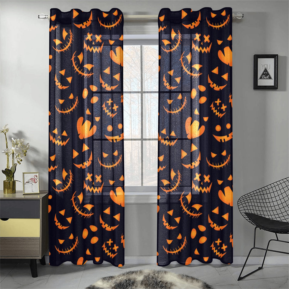 Halloween pattern Pumpkin background Gauze Curtain
