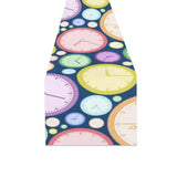 Colorful clock background Table Runner